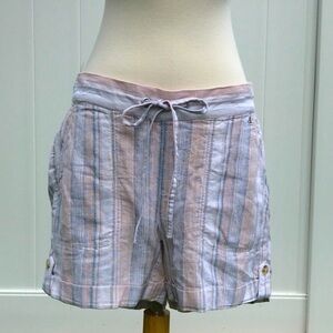 NWT Calvin Klein Pull On Pastel Striped Linen Shorts Size 4